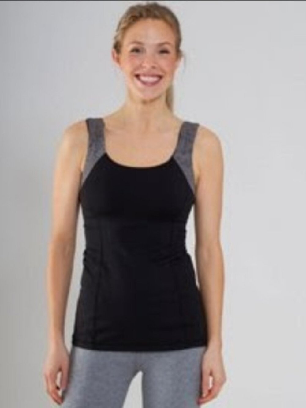 NWOT Lululemon Spirit Tank Surge/Heathered Black Size 8